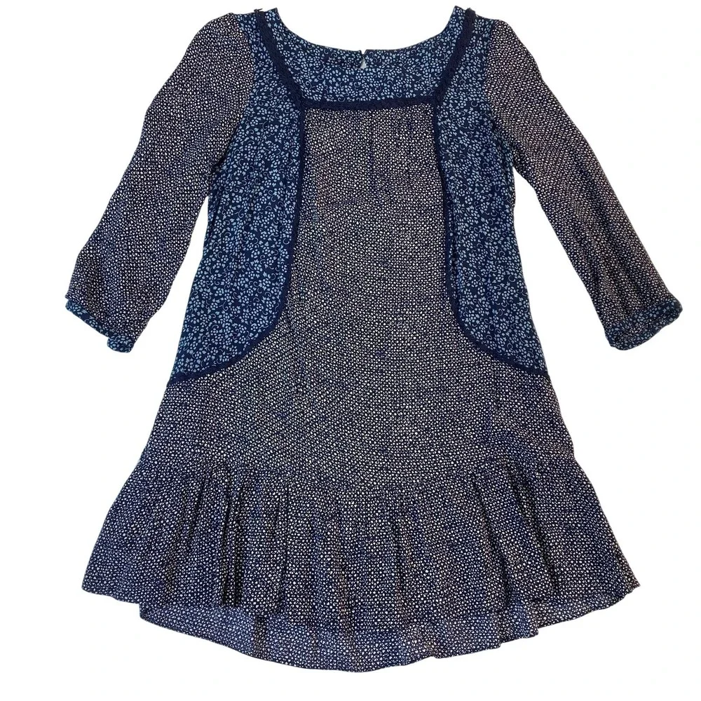 Anthropologie Holding Horses Ruffle Mini Dress Tunic‎ Prairie Long Sleeve Size 0